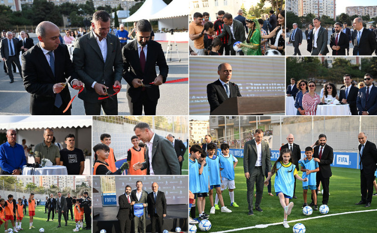 “FIFA Arena” layihəsi çərçivəsində orta məktəbdə futbol meydançasının açılışı olub 