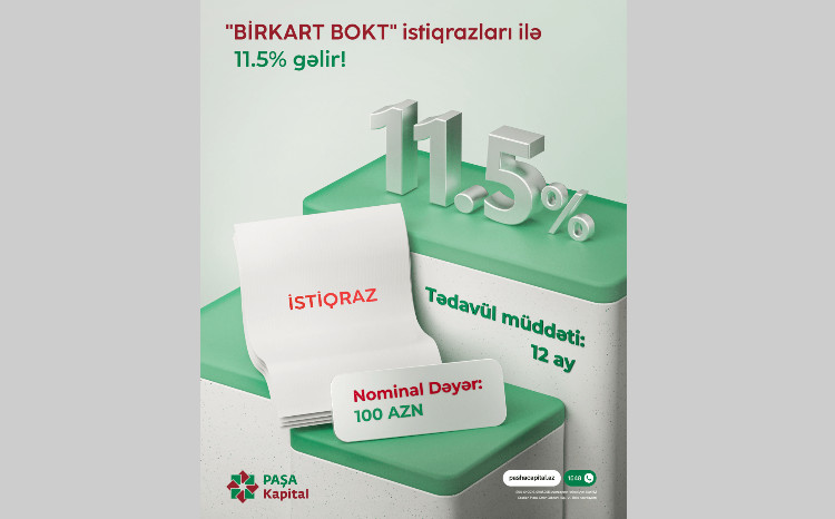 "BİRKART BOKT" MMC-nin istiqrazlarının abunə yazılışı üsulu ilə yerləşdirilməsi baş tutub 