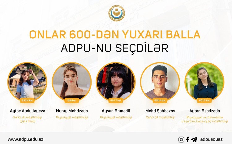 Onlar 600-dən yuxarı balla ADPU-nu seçdilər 