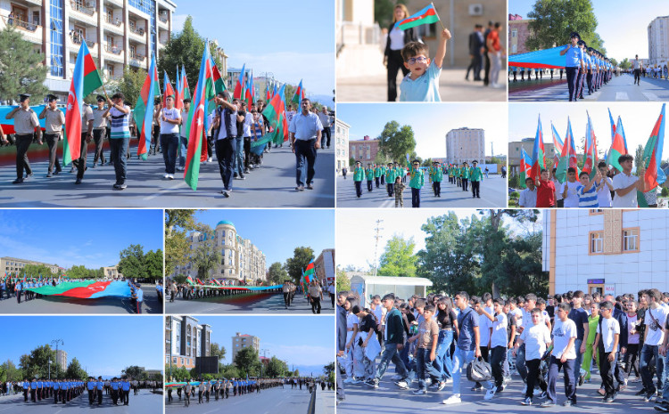 Naxçıvan şəhərində Suverenlik gününə həsr olunmuş “Suverenlik yürüşü” keçirilib 