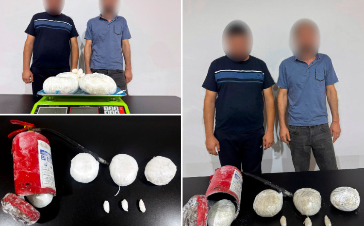 Yük nəqliyyat vasitəsinin yanğınsöndürən balonundan 2 kiloqram metamfetamin aşkar edilib 