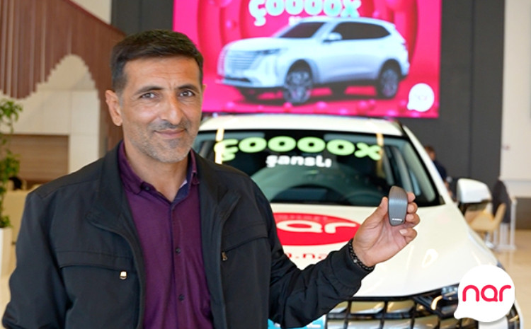 The first car winner of Nar’s “Çoox Şanslı” lottery is behind the wheel! 
