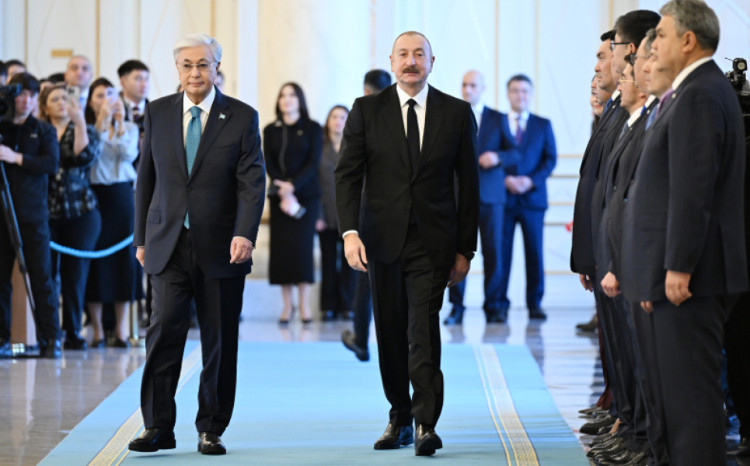 Prezident İlham Əliyev Qazaxıstanda belə qarşılandı - VİDEO