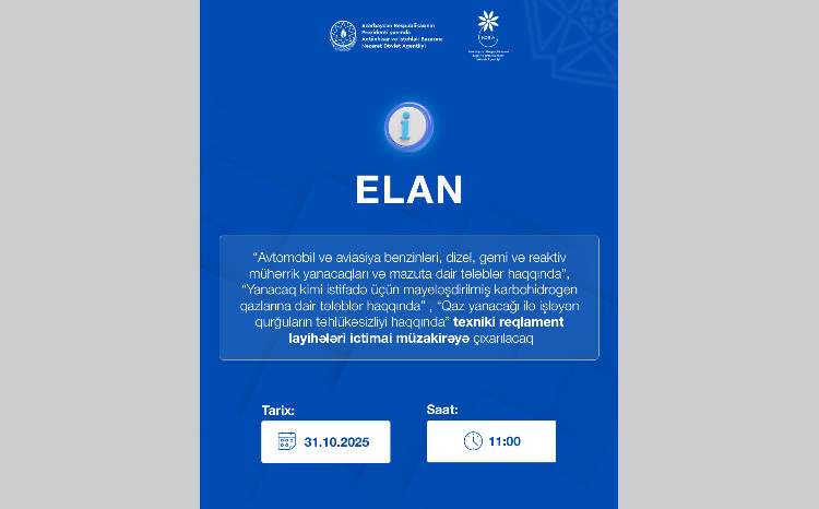 Qaz və yanacaqla işləyən qurğuların təhlükəsizliyi üzrə texniki qaydalar ictimai dinləmə və müzakirəyə çıxarılacaq 