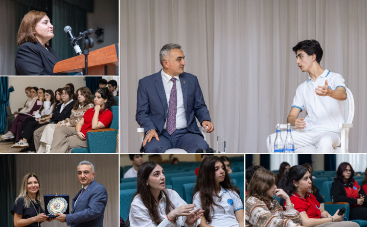 Vəkillər Kollegiyasının sədri Dünya Məktəbinin şagirdləri ilə görüşüb 