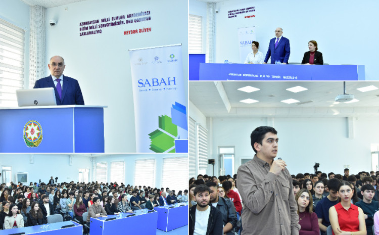 Akademik Rasim Əliquliyev BDU-nun SABAH qruplarının tələbələrinə ustad dərsi keçib 