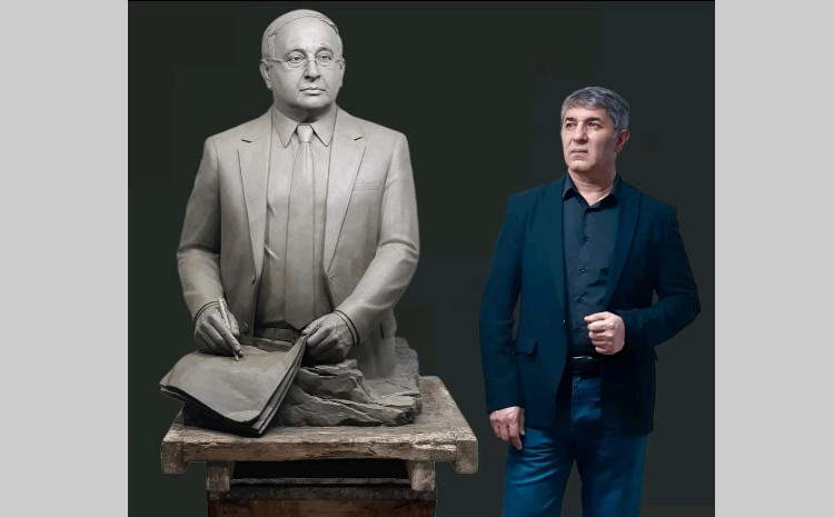 Heykəltəraş İlqar Balayev - Elçin Əfəndiyevin heykəlini hazırlayıb 
