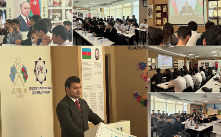 Yessenov Universitetində Zəfər Gününə həsr olunan açıq dərs keçirilib 
