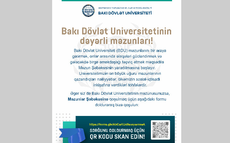 BDU-da Məzunlar Şəbəkəsi yaradılır 