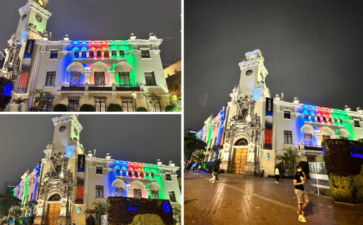 Perunun paytaxtı Limada Zəfər Günü münasibətilə bələdiyyə binası Azərbaycan bayrağının rəngləri ilə işıqlandırılıb 