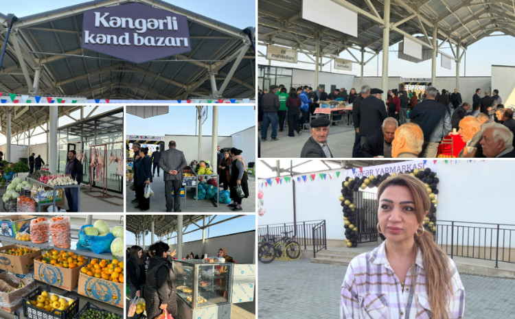 Ağdamın Kəngərli kəndində bazarın açılışı olub, Zəfər yarmarkası keçirilib 