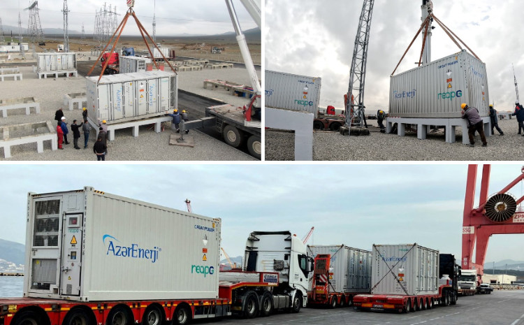 Regionun ən iri Batareya Saxlanc Sistemlərinin gətirilərək qurulmasına başlanıldı - VİDEO