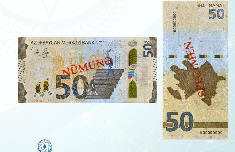 Azərbaycanda yenilənmiş 50 manatlıq kağız pullar tədavülə buraxıldı 