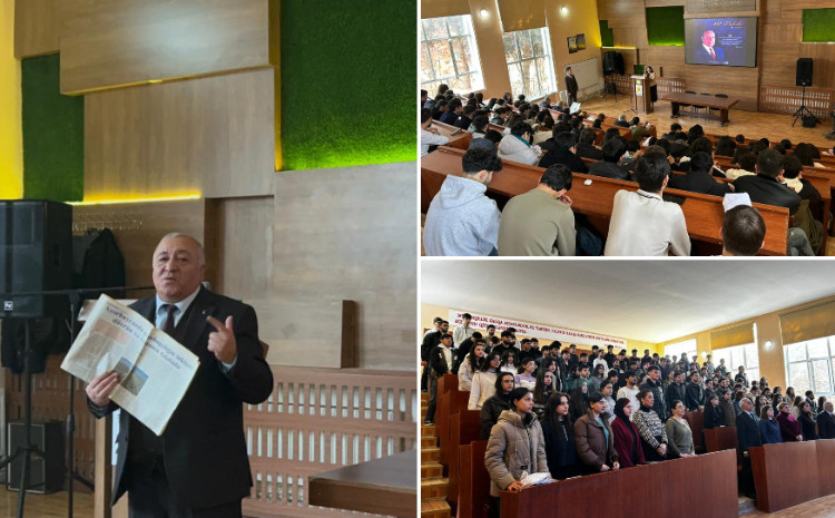 ADAU-da Ümummilli Lider Heydər Əliyevin müstəqil Azərbaycan dövlətinin formalaşması və inkişafındakı tarixi rolundan danışılıb 