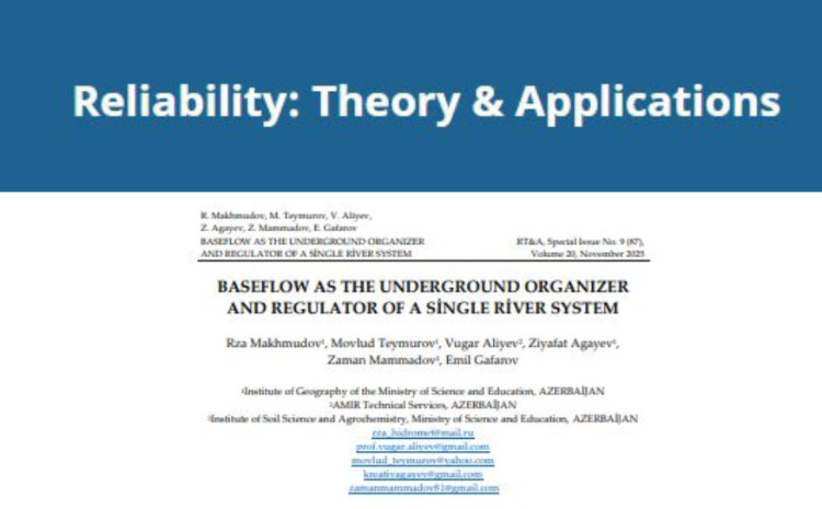 Hidroloq alimlərin məqaləsi yüksək indeksli jurnalda dərc edilib 