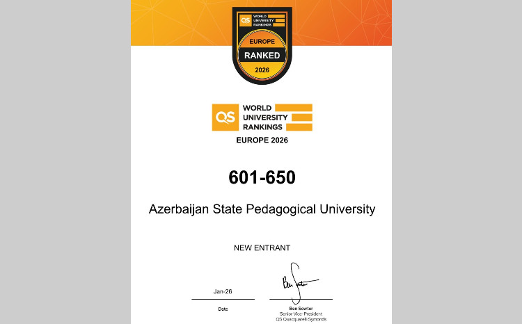 ADPU Avropa üzrə QS Dünya Universitetləri Reytinqində yer alıb 