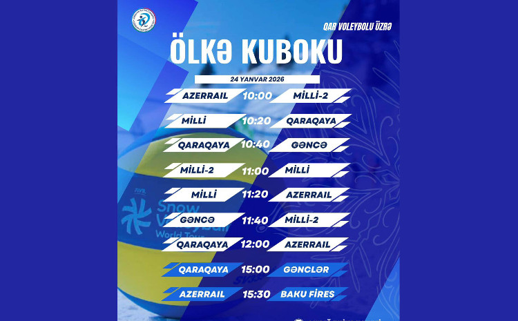 Qar voleybolu üzrə ölkə kubokunun oyun proqramı müəyyənləşib 