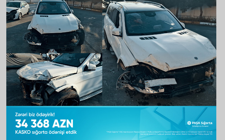 PAŞA Sığorta 33 368 AZN zərəri ödədi! 