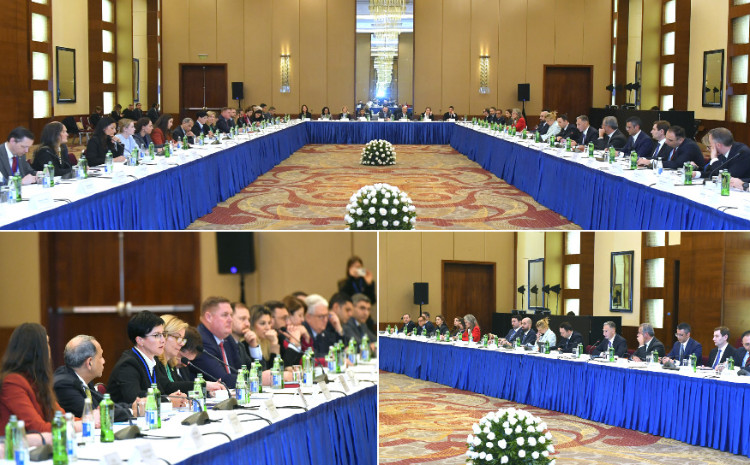 Министр Рашад Набиев встретился с делегацией во главе с вице-президентом Торговой палаты США Хушем Чокси 