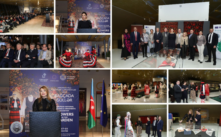 В Азербайджанском национальном музее ковра открылась выставка национальной европейской одежды и орнаментов «Цветы в саду» 