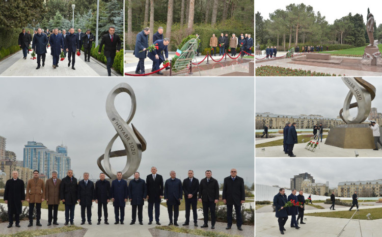 Türkiyə və Gürcüstan parlamentlərinin Xarici əlaqələr komitələrinin üzvləri Fəxri xiyabanı və Zəfər parkını ziyarət ediblər 