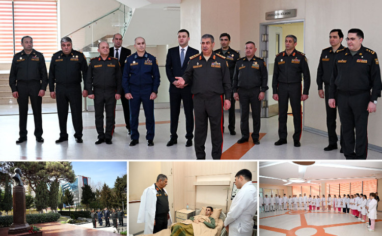 Müdafiə Nazirliyinin rəhbərliyi hərbi hospitalda olub 
