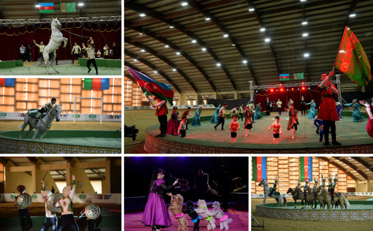 Türkmənistan Respublikasının əfsanəvi "Galkynyş" milli atüstü oyunlar qrupu Bakıda! - VİDEO