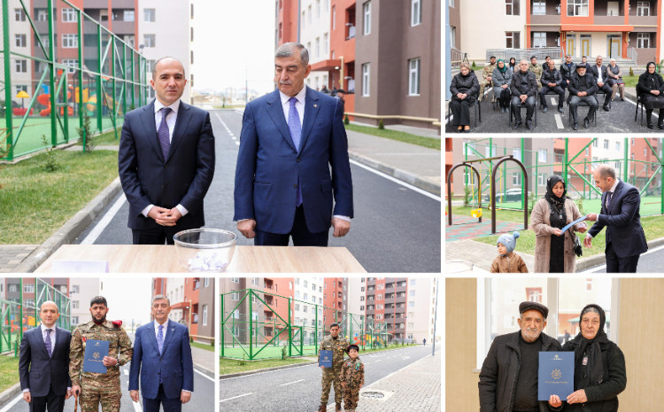 Şirvan şəhərində şəhid ailələrinə və müharibə ilə əlaqədar əlilliyi olan şəxslərə 35 mənzil verildi 