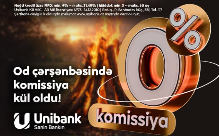 Unibank 0 % komissiyalı kredit kampaniyası keçirir 