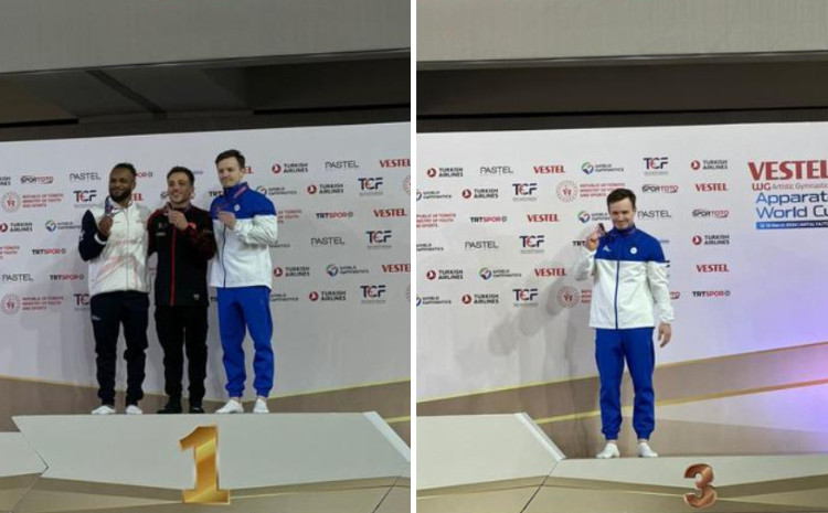 Nikita Simonov won a bronze medal at the World Cup 