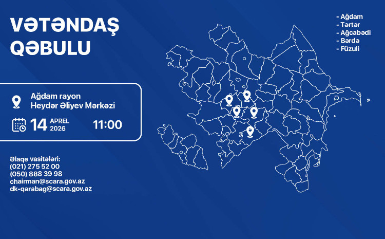 Dövlət Komitəsinin sədri Ağdamda vətəndaşları qəbul edəcək 