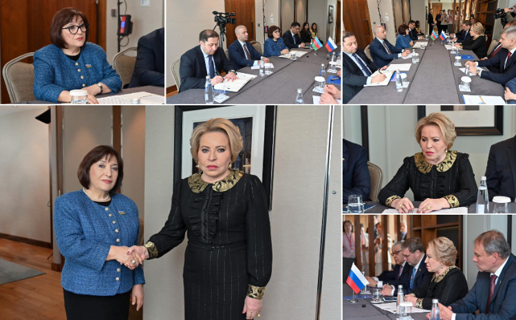 Спикер Милли Меджлиса Сагиба Гафарова встретилась с председателем Совета Федерации Федерального Собрания России 