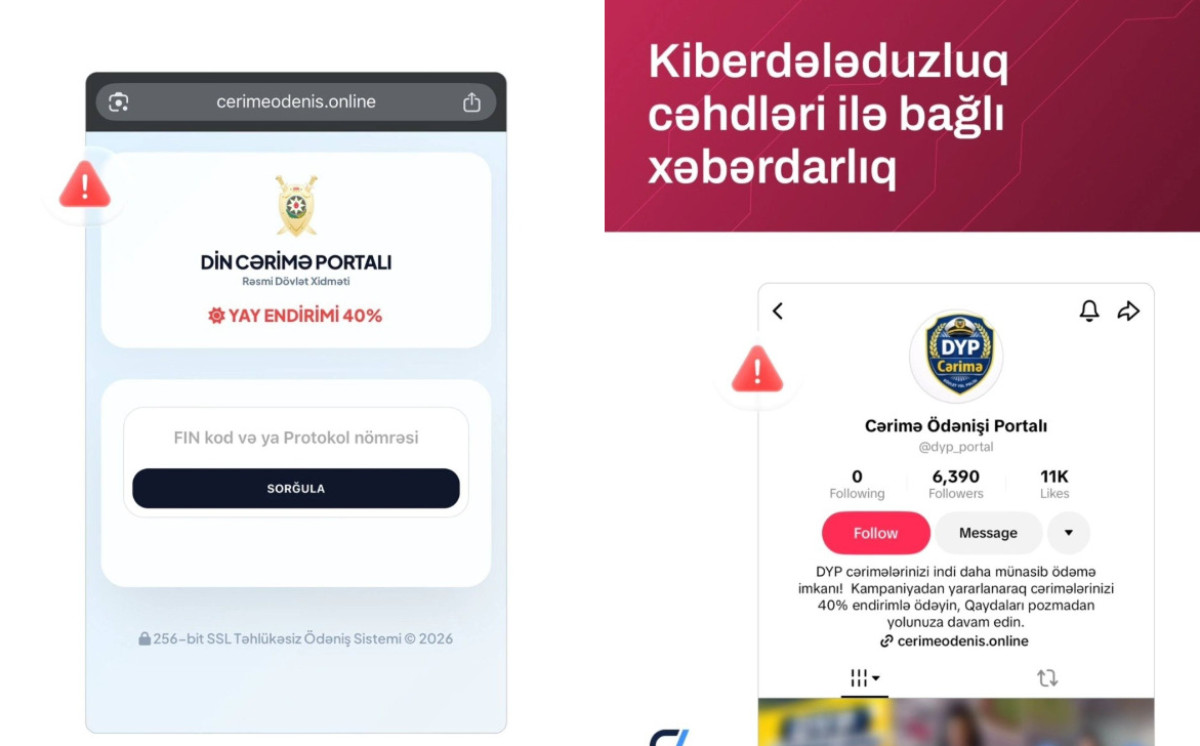 Kiberdələduzluq cəhdləri ilə bağlı xəbərdarlıq 
