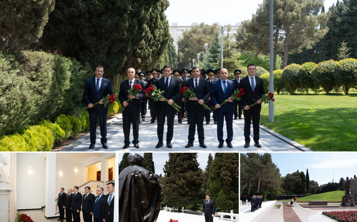 Ədliyyə Nazirliyinin kollektivi Ulu Öndər Heydər Əliyevin məzarını ziyarət edib 