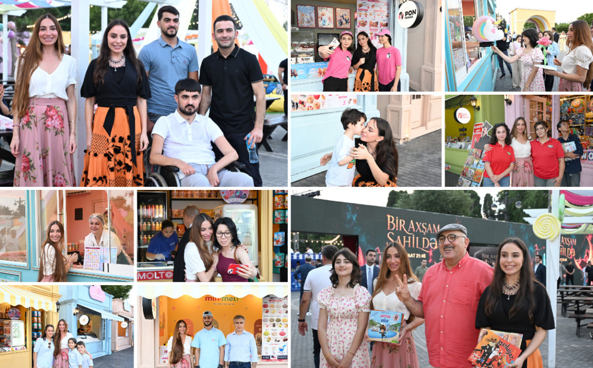 Leyla Əliyeva və Arzu Əliyeva “CandyFest” yay festivalını ziyarət edib və “Sehrli mirvari” su sirki şousunu izləyiblər 