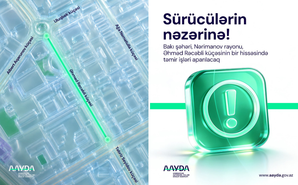 Bakıda sürücülərə xəbərdarlıq: Bu küçədə hərəkət çətinləşəcək 