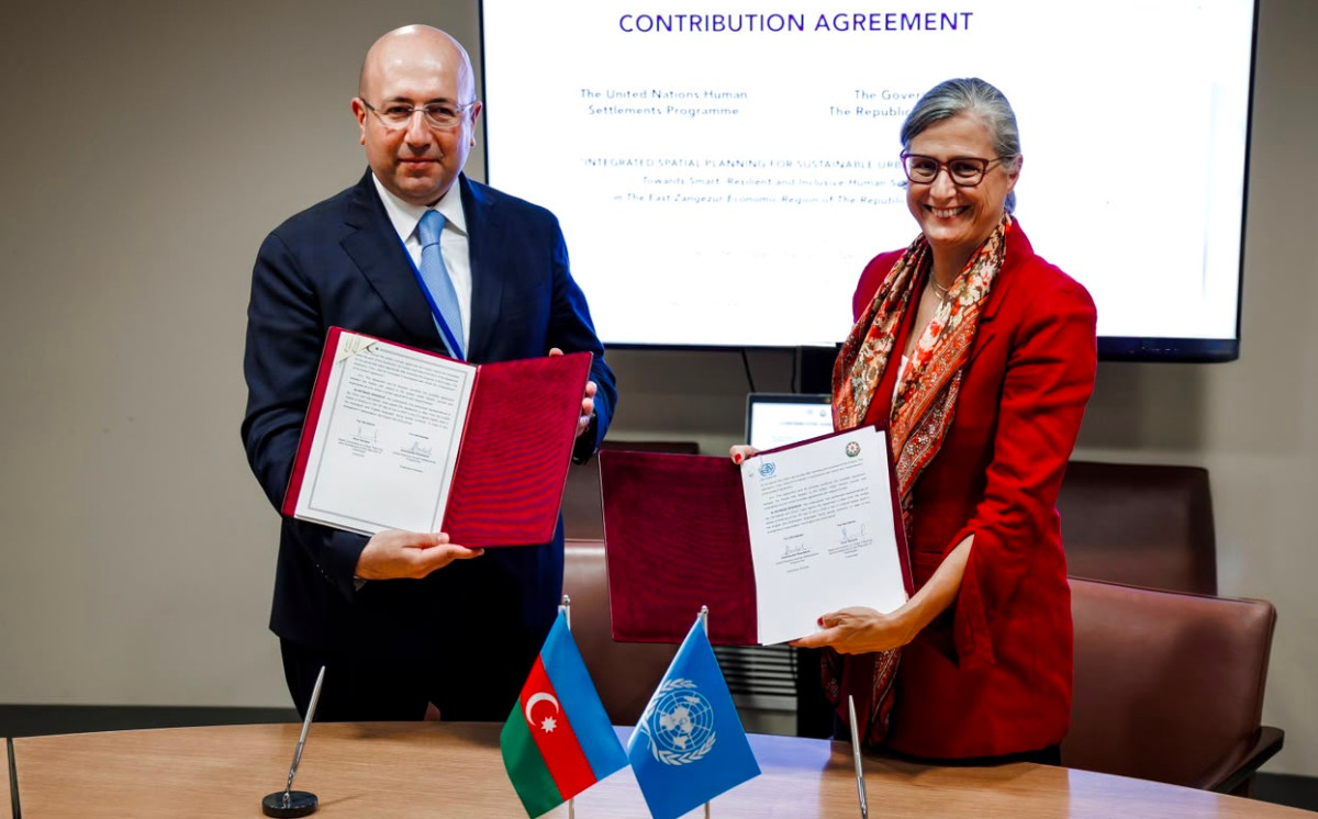 Şərqi Zəngəzurda yaşayış məntəqələrinin layihələndirilməsinə dair Azərbaycan ilə UN-Habitat arasında Töhfə Sazişi imzalanıb 