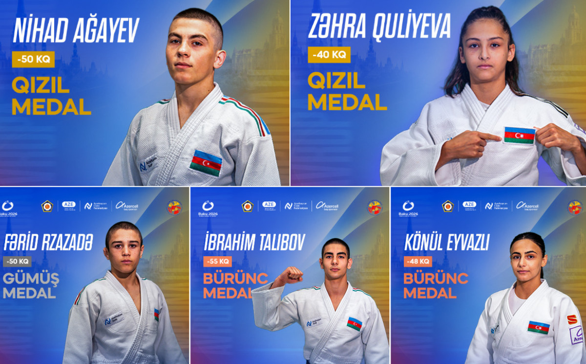 Yeniyetmə cüdoçularımız ilk gündə 5 medal qazandı 