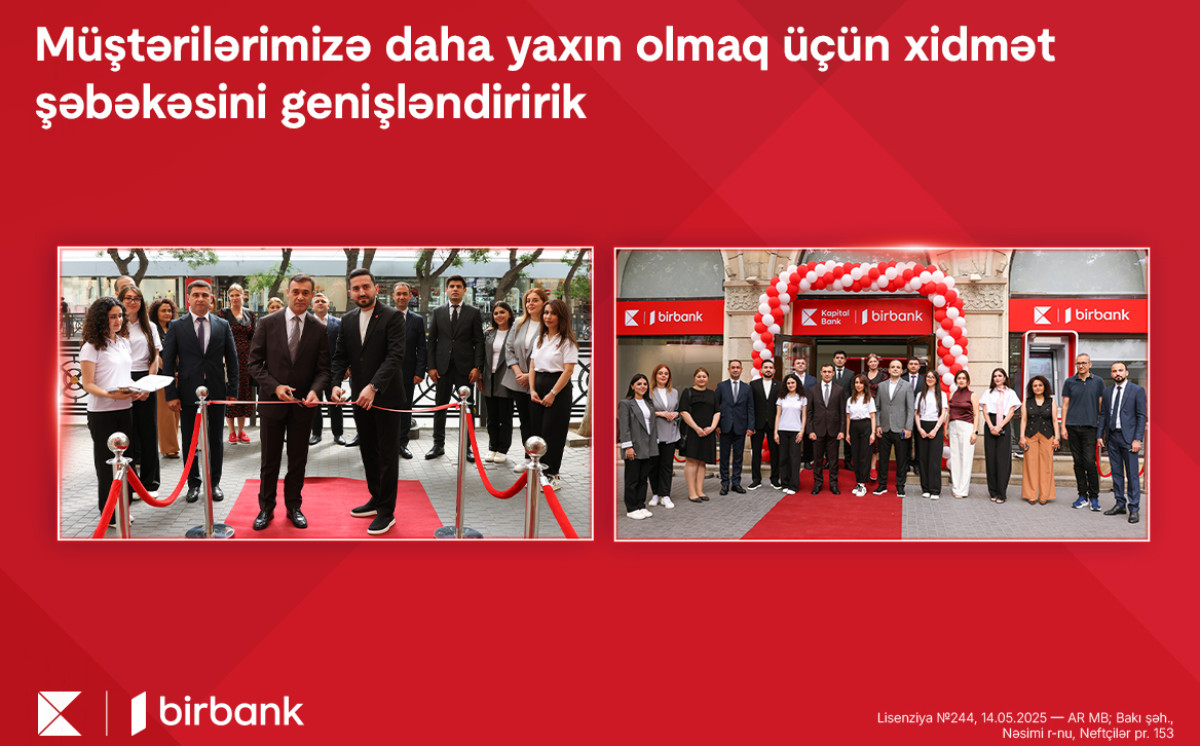Kapital Bank 116 filial, 51 şöbə və 1274 ATM ilə ölkənin ən böyük xidmət şəbəkəsinə malik bankıdır 