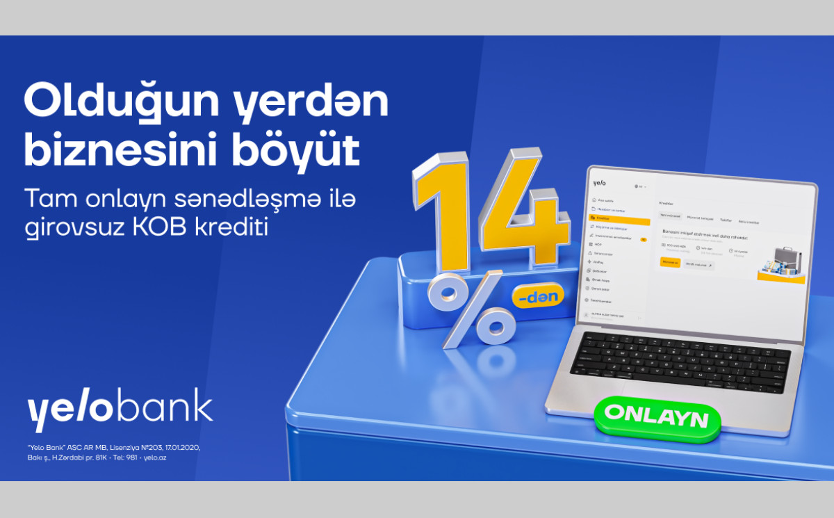 Online business loans of up to 300,000 manats with no collateral and no bank visits! 