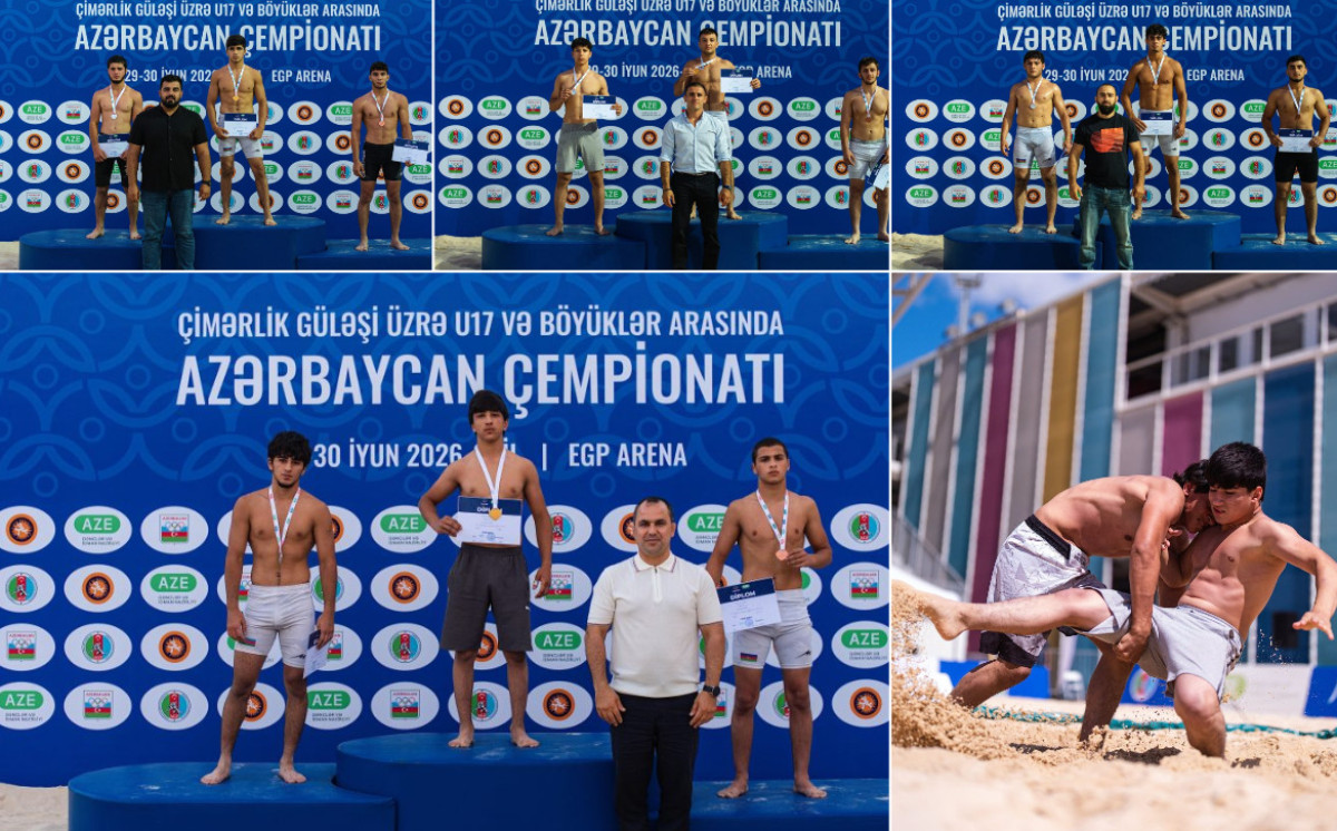 U17 çimərlik güləşi üzrə Azərbaycan çempionatında qaliblər mükafatlandırıldı 