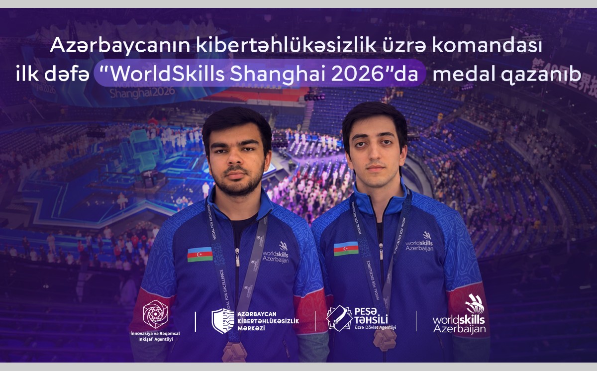 Azərbaycanın kibertəhlükəsizlik üzrə komandası ilk dəfə “WorldSkills Shanghai 2026”da medal qazanıb 