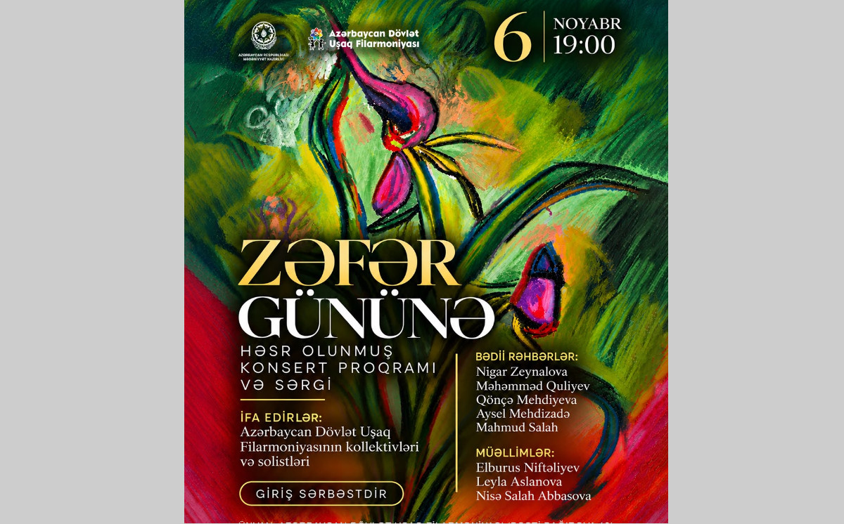 Dövlət Uşaq Filarmoniyasında Zəfər Gününə həsr olunmuş konsert və sərgi keçiriləcək 