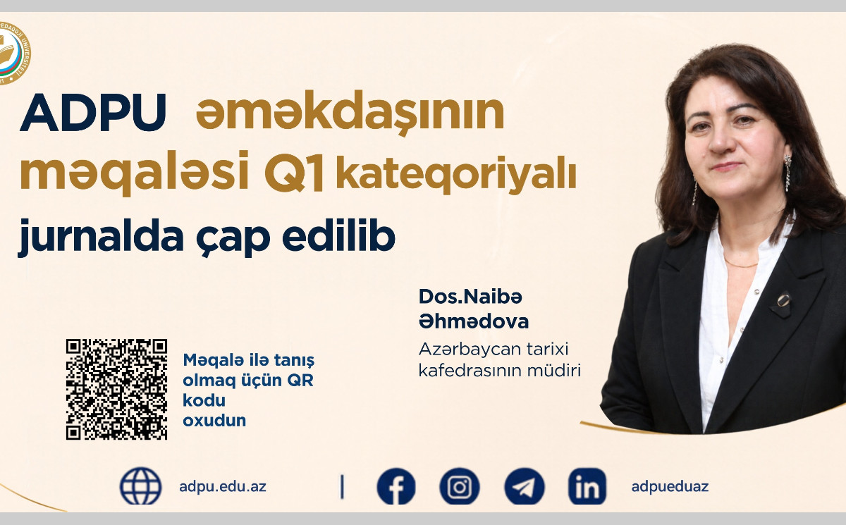 ADPU əməkdaşının məqaləsi Q1 kateqoriyalı jurnalda çap edilib 