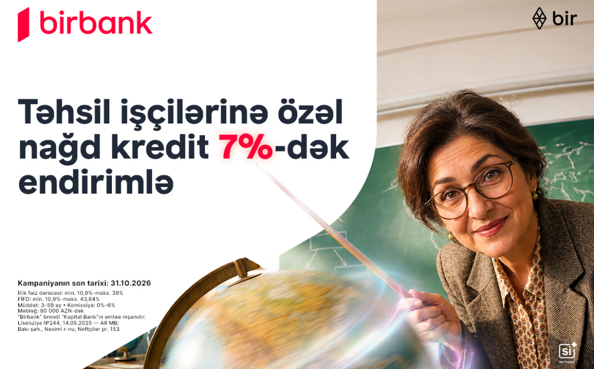 Təhsil işçilərinə nağd pul kreditində 7%-dək endirim 