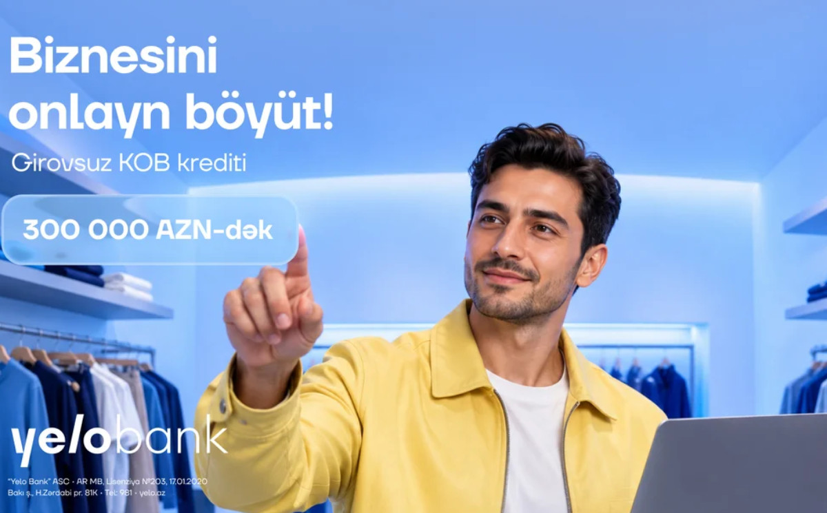 Для предпринимателей: Онлайн-кредит до 300 000 AZN без залога! 